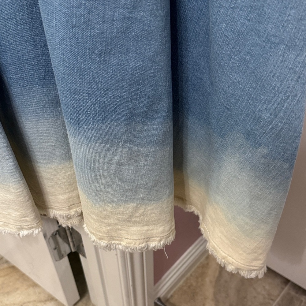 Eloquii Blue and Cream Casual Denim Dress - Picture 5 of 8